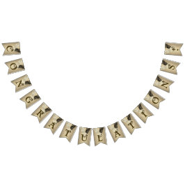 Välkommen Bröllopsfest Golden Glitter Bride Groom Vimplar