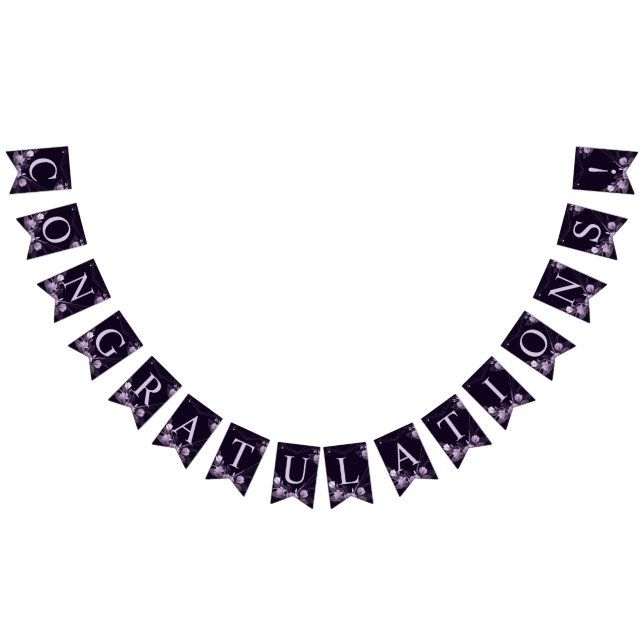 Välkommen Bröllopsfest Lila Blommigt Violet Ram Vimplar (Alla)