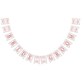 Välkommen Bröllopsfest Peach Rosa Decor Modern Vimplar