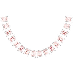 Välkommen Bröllopsfest Peach Rosa Decor Modern Vimplar