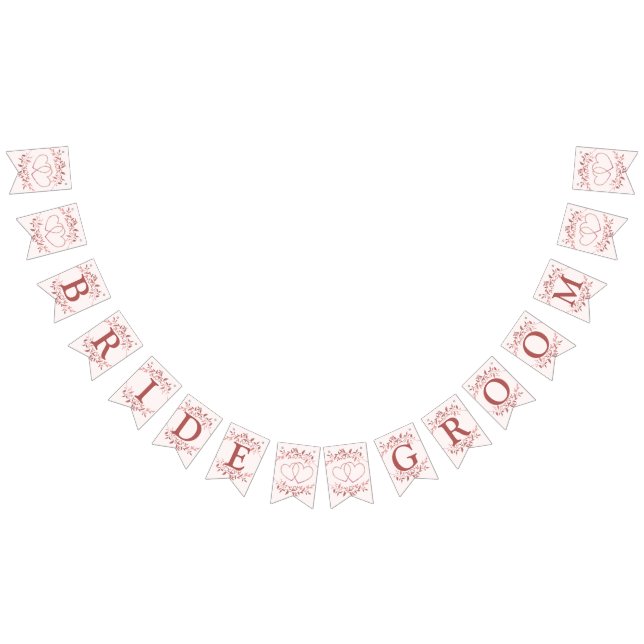 Välkommen Bröllopsfest Peach Rosa Decor Modern Vimplar (Alla)