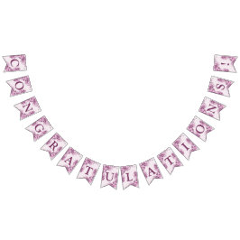 Välkommen Bröllopsfest Rosa Flowers Elegant Modern Vimplar