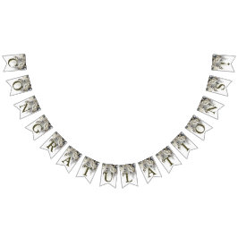 Välkommen Bröllopsfest Silver Golden Vit ros Vimplar