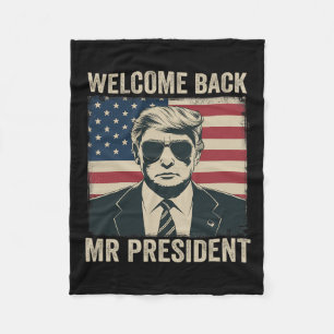 Välkommen Byck Herr President Donald Trump Seger 1 Fleecefilt