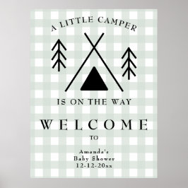 Välkommen Camping Baby Shower Poster