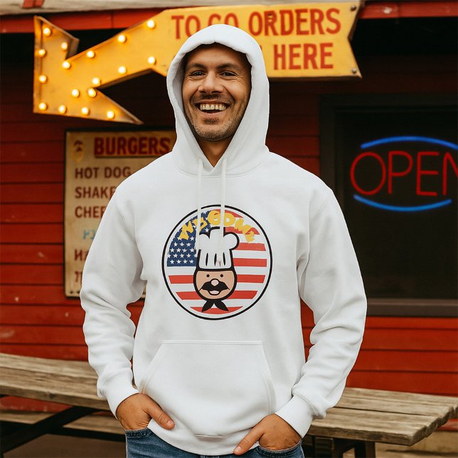 Välkommen Chef med amerikansk Flagga Hoodie (Skapare uppladdad)