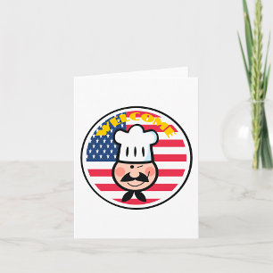 Välkommen Chef med amerikansk Flagga Kort