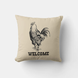 Välkommen Chicken Farmhouse Stil Dekorativ kudde