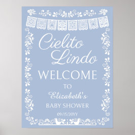 Välkommen Cielito Lindo Baby Shower Dammtorblue Poster