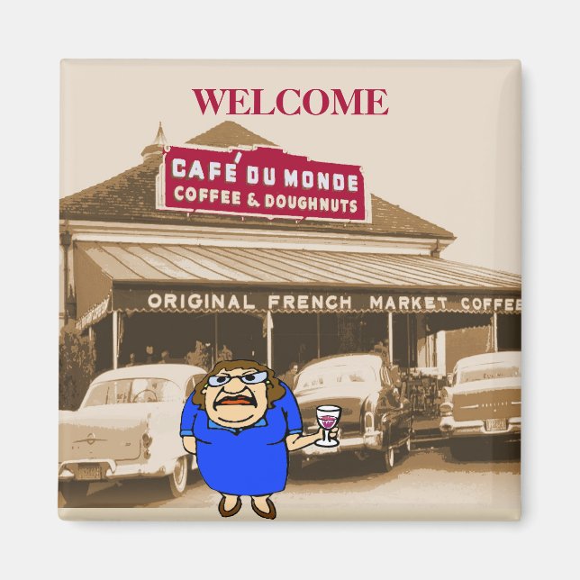 Välkommen Dam till Coffee Shop Magnet (Framsidan)