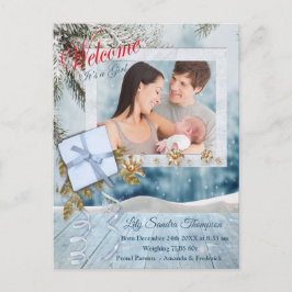 Välkommen det är en flicka meddelande vykort