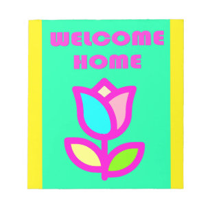 VÄLKOMMEN EXTRA BRIGHT FLOWER DESIGN ANTECKNINGSBLOCK