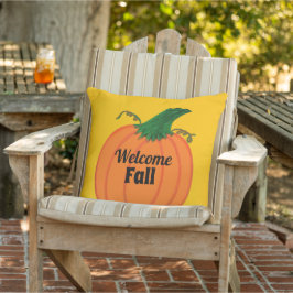 Välkommen Fall Orange Pumpkin Family NAMN Kudde