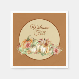 Välkommen Fall Söt Papper Napkins Pappersservett