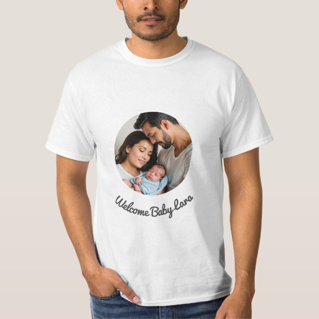 välkommen flicka eller pojke från nyfödd bebis, vä t shirt (Framsida)
