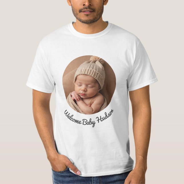 välkommen flicka eller pojke från nyfödd bebis, vä t shirt (Framsida)