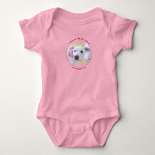 Välkommen Flicka Foto av Cute White Puppy Hund T Shirt