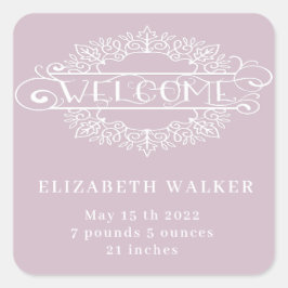 välkommen flicka fyrkantigt klistermärke