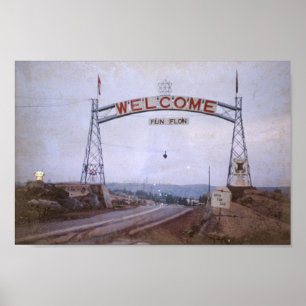 Välkommen Flin Flon Manitoba Canada Retro Poster