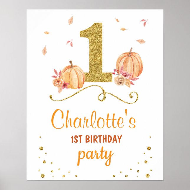 Välkommen Födelsedagsfest Poster Pumpkin 1:a (Framsidan)