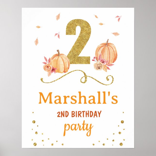Välkommen Födelsedagsfest Poster Pumpkin 2:a (Framsidan)