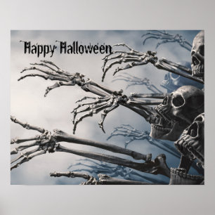 Välkommen Foolish Mortales Zombie Skeleton Scary Poster