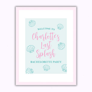 Välkommen förra Stänk Seashell Beach Bachelorette Poster