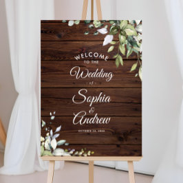 Välkommen från Rustic Greenery Wood Bröllop Poster