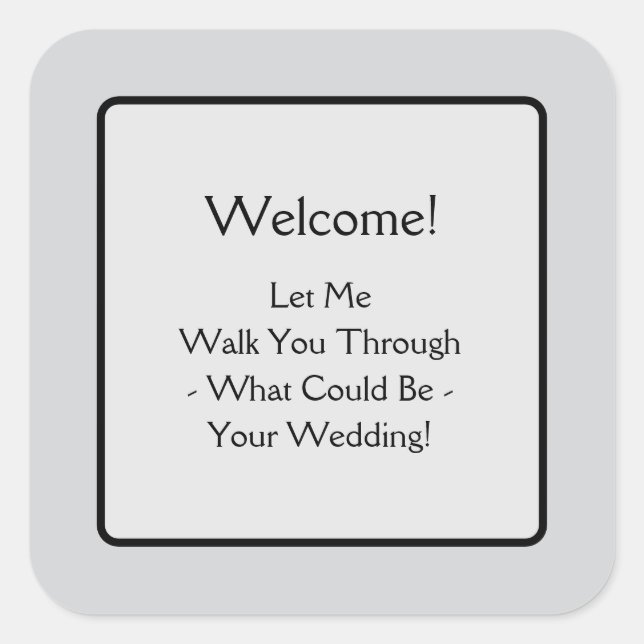 Välkommen Fyrkantigt Klistermärke (Framsida)