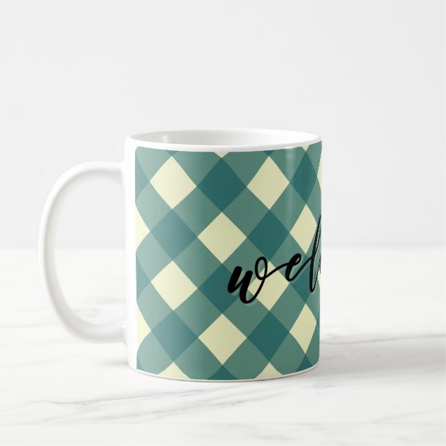 VÄLKOMMEN - GINGHAM KAFFEMUGG (Vänster)