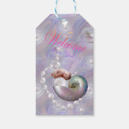 Välkommen Girl Baby Shower Gift-Märkre Presentetikett