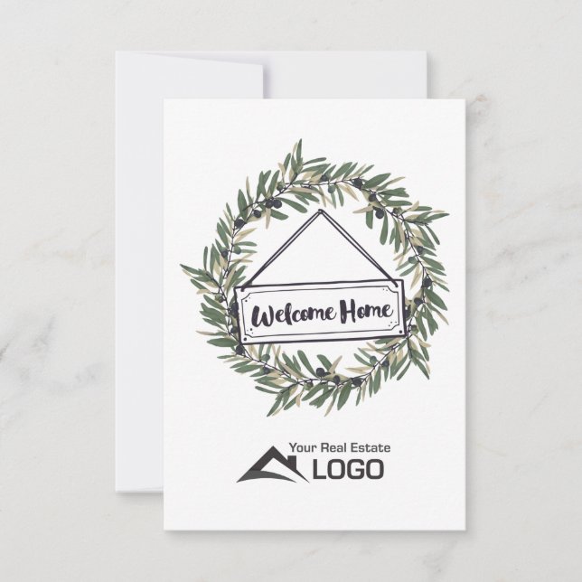 Välkommen Gods-kort för Anpassningsbar av krans i  Kort (Framsida)