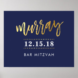 VÄLKOMMEN HÄNDELSE POSTER faux guld namn på flotta