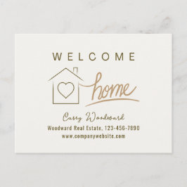 Välkommen Hem Fastigheter Enkelt Rent Minimalistis Vykort