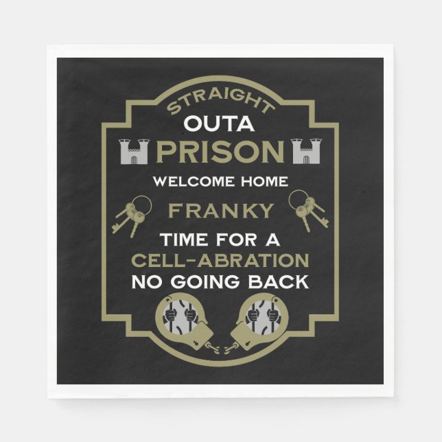 Välkommen hem från fängelset pappersservett (Framsidan)