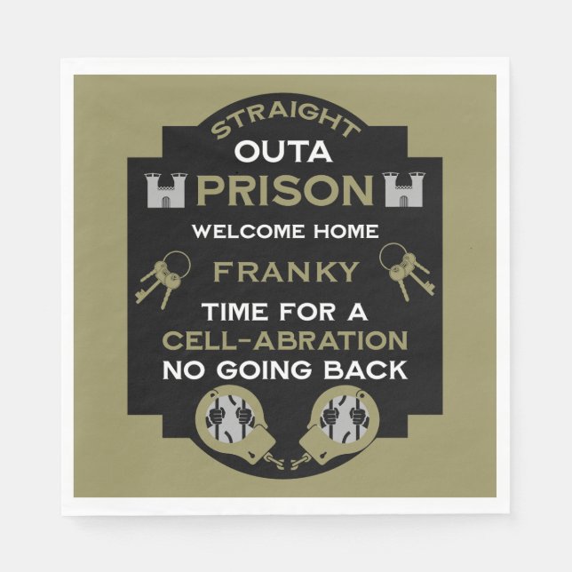 Välkommen hem från fängelset pappersservett (Framsidan)