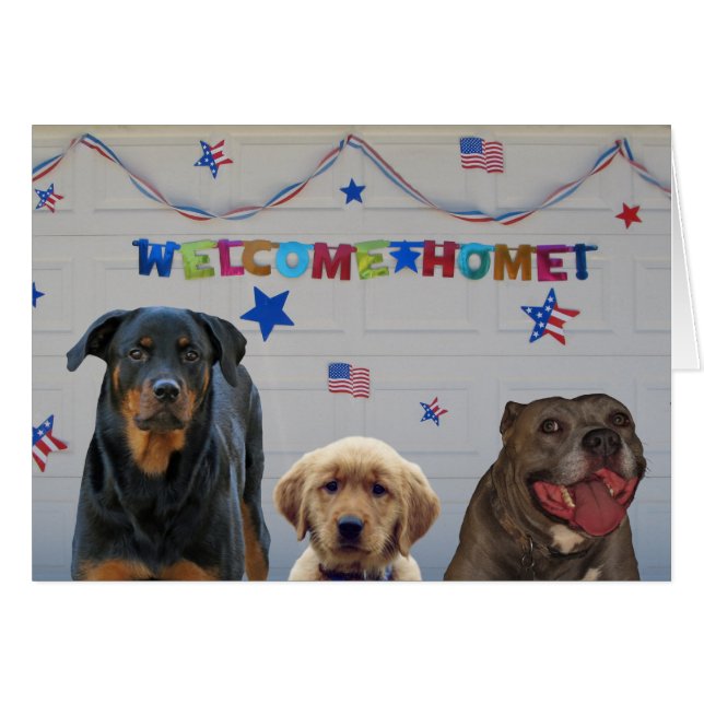 Välkommen hem från gang-kortet hälsningskort (Framsidan Horizontal)