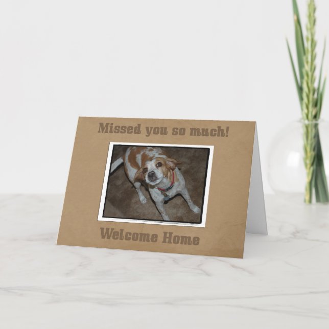 Välkommen hem från Pet Card Helgkort (Framsida)