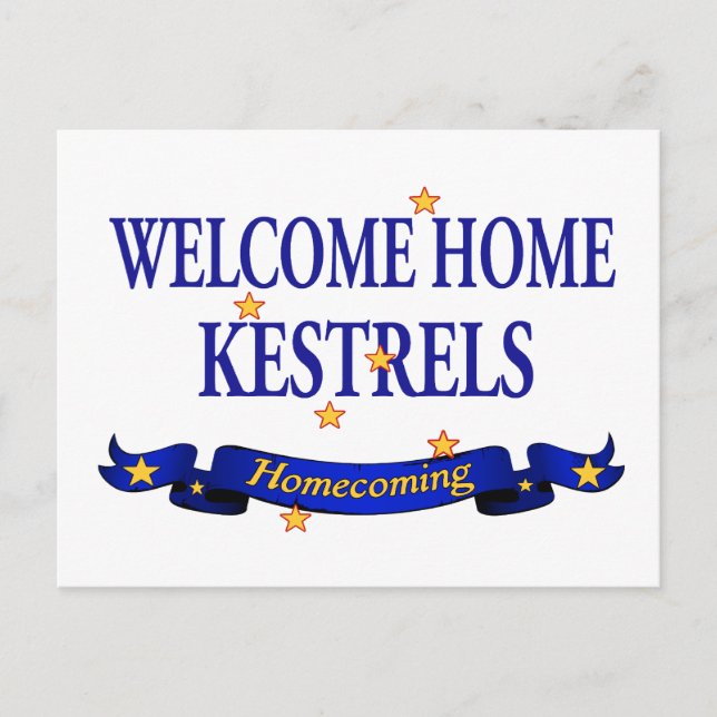 Välkommen hem Kestrels Vykort (Framsida)