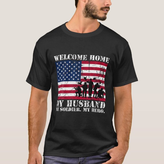 Välkommen hem Min militära hemstad i Make T Shirt (Framsida)