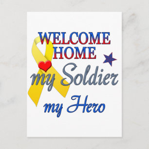 Välkommen hem Min soldat Min Hero Vykort
