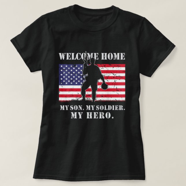 Välkommen hem Min son Soldier Homecoming Reunion A T Shirt (Design framsida)