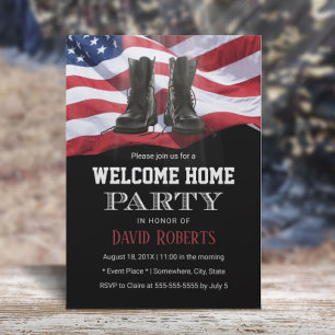 Välkommen hem Party i USA flagga Inbjudningar
