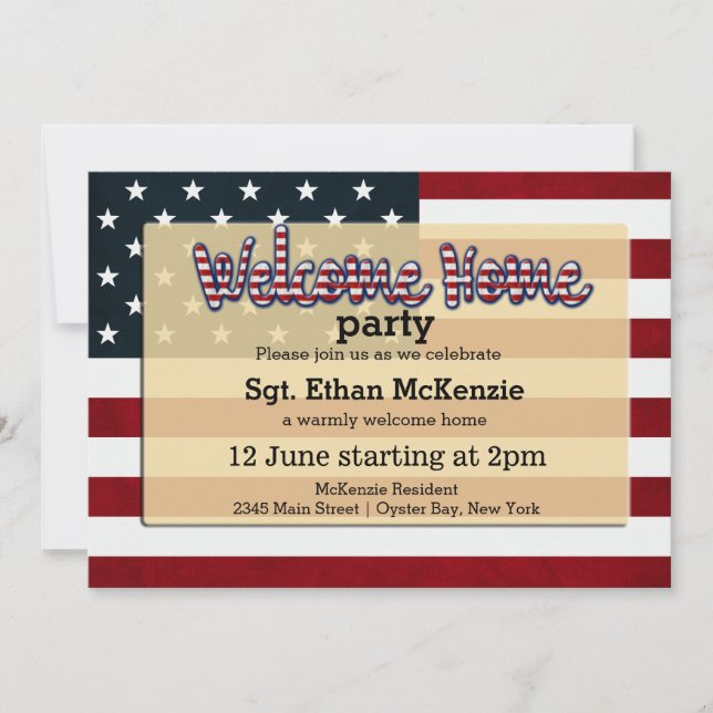 Välkommen hem party inbjudningar (Framsida)