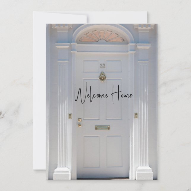 Välkommen Hem Platt Greeting Card Kort (Framsida)