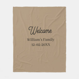 Välkommen hem tilläggsfamilj namn hus invigning fleecefilt