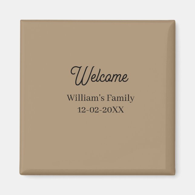 Välkommen hem tilläggsfamilj namn hus invigning  magnet (Framsidan)
