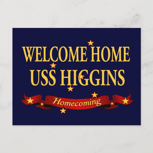 Välkommen hem - USS Higgins Vykort (Framsida)