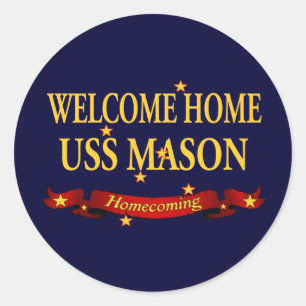Välkommen hem - USS Mason Runt Klistermärke