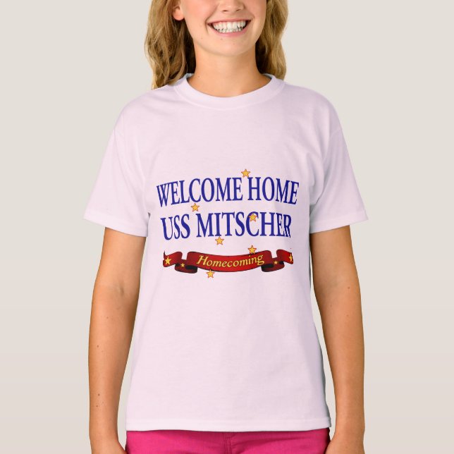 Välkommen hem USS Mitscher Tee Shirt (Framsida)